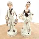 2 Porzellan Figuren junges Paar mit Korb  24 cm hoch ohne...