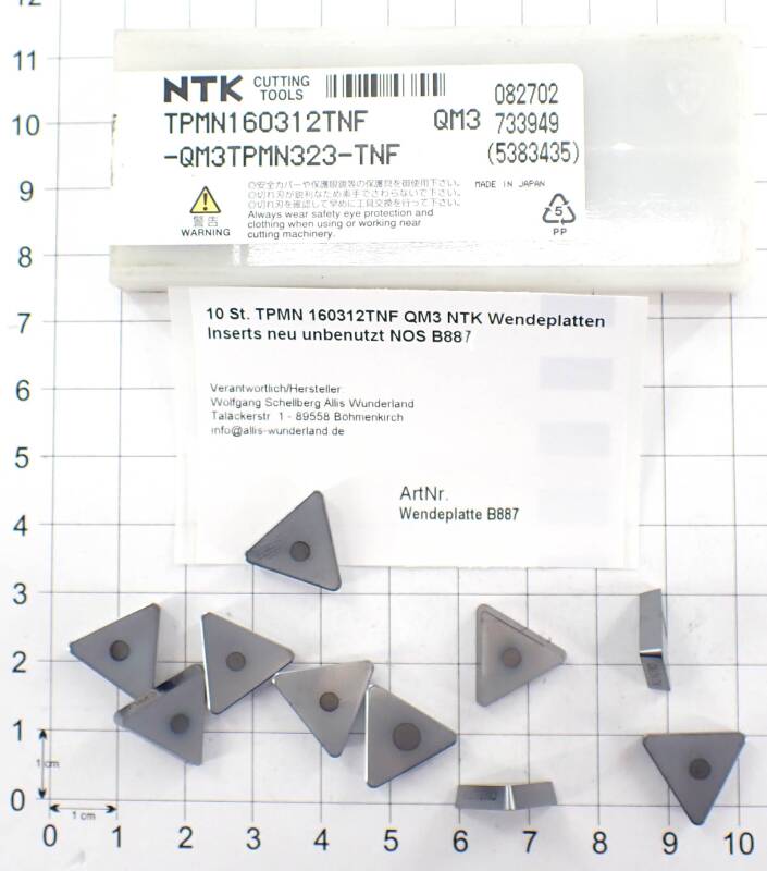 10 St. TPMN 160312TNF QM3 NTK  Wendeplatten Inserts neu unbenutzt NOS B887
