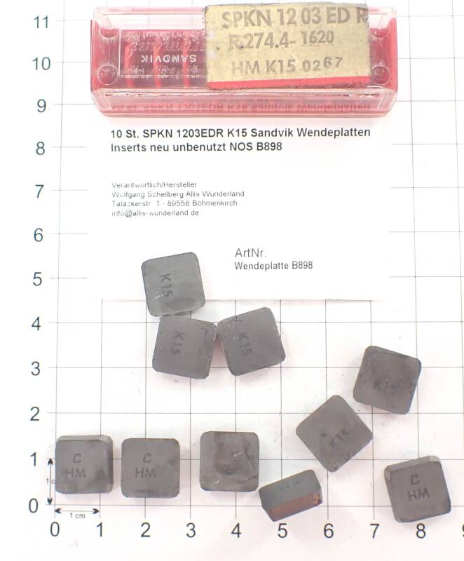 10 St. SPKN 1203EDR K15 Sandvik Wendeplatten Inserts neu unbenutzt NOS B898