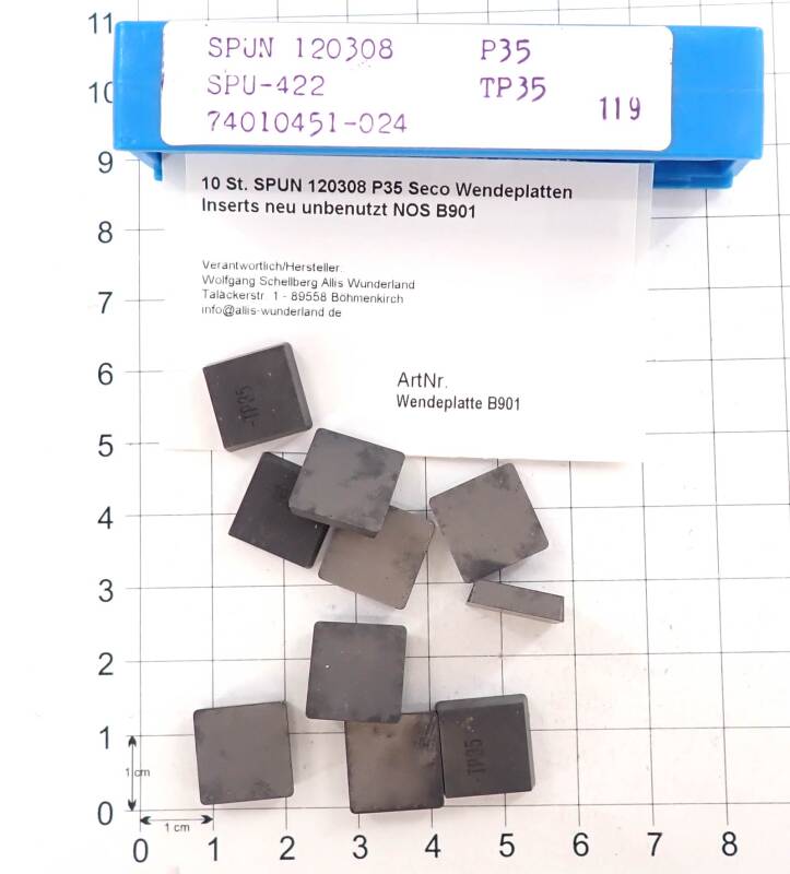 10 St. SPUN 120308 P35 Seco Wendeplatten Inserts neu unbenutzt NOS B901