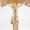 Jesus Altarkreuz mit 2 Beistellern Metallguss goldfarben 34 cm hoch H204