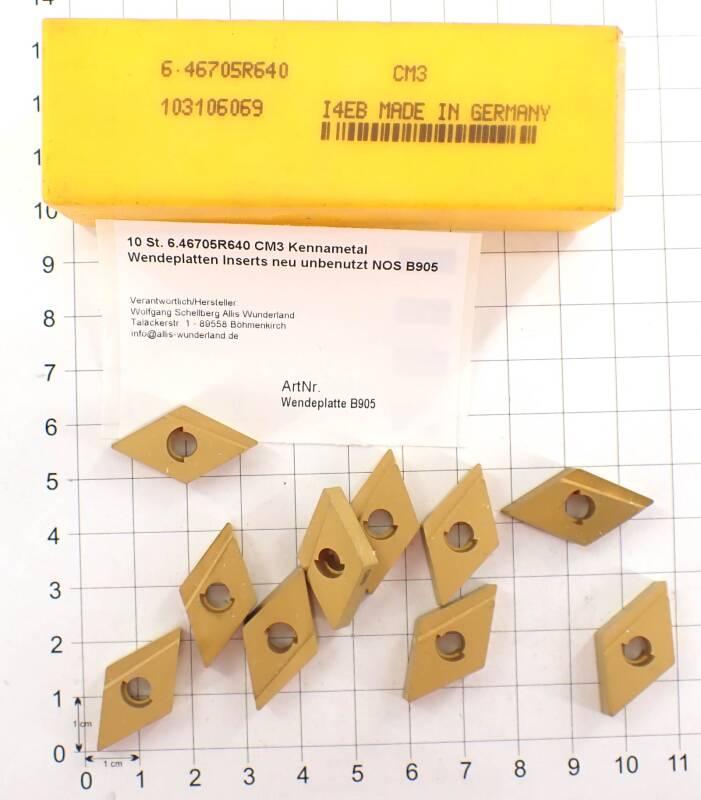 10 St. 6.46705R640 CM3 Kennametal Wendeplatten Inserts neu unbenutzt NOS B905