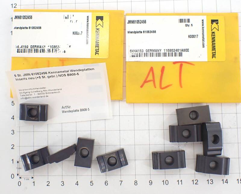 5 St. JMN 61052456 Kennametal Wendeplatten Inserts neu (+5 St. gebr.) NOS B908-5