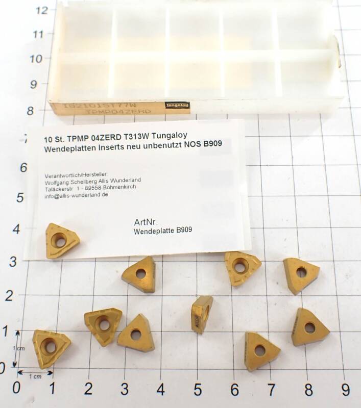 10 St. TPMP 04ZERD T313W Tungaloy Wendeplatten Inserts neu unbenutzt NOS B909
