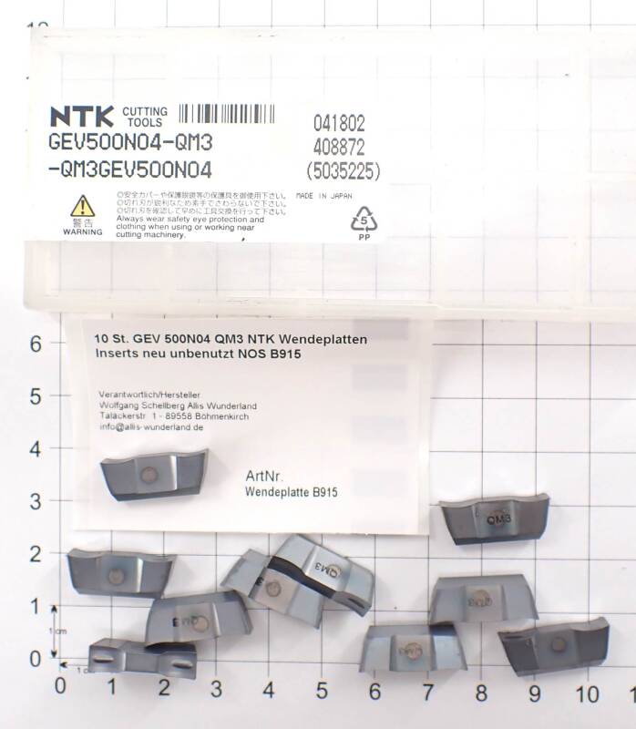 10 St. GEV 500N04 QM3 NTK Wendeplatten Inserts neu unbenutzt NOS B915