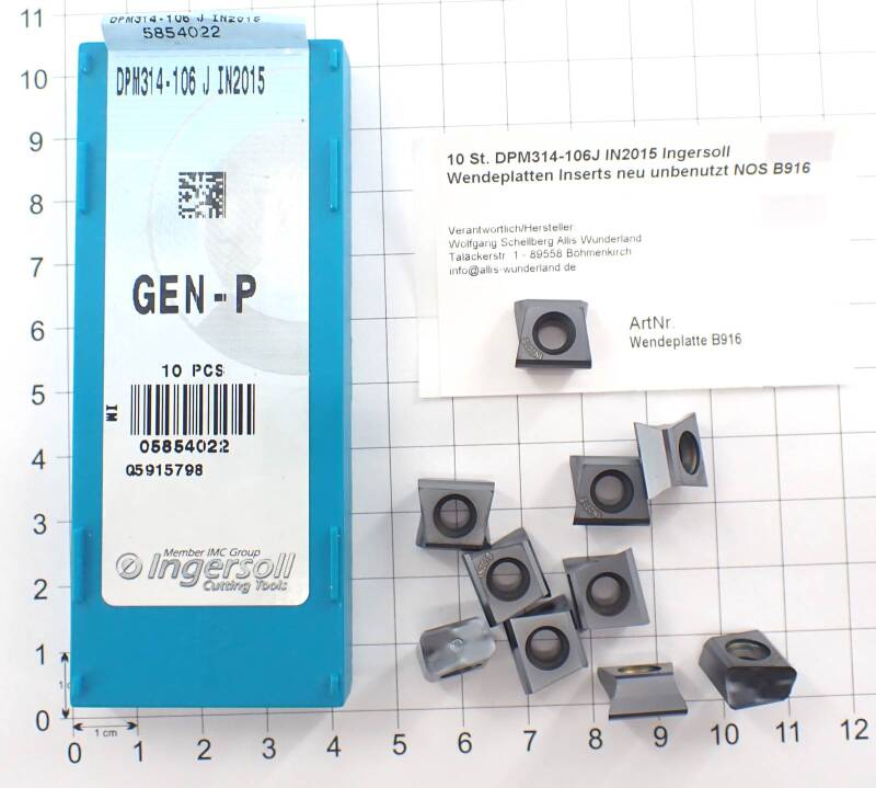 10 St. DPM314-106J IN2015 Ingersoll Wendeplatten Inserts neu unbenutzt NOS B916