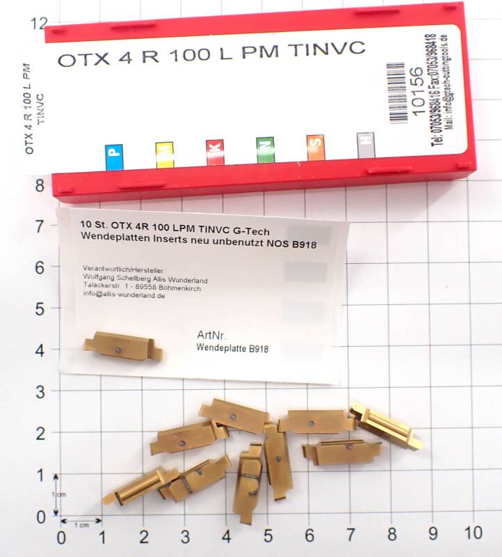 10 St. OTX 4R 100 LPM TINVC G-Tech Wendeplatten Inserts neu unbenutzt NOS B918
