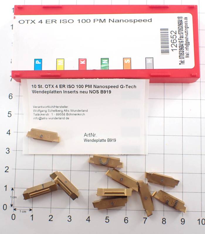 10 St. OTX 4 ER ISO 100 PM Nanospeed G-Tech Wendeplatten Inserts neu NOS B919