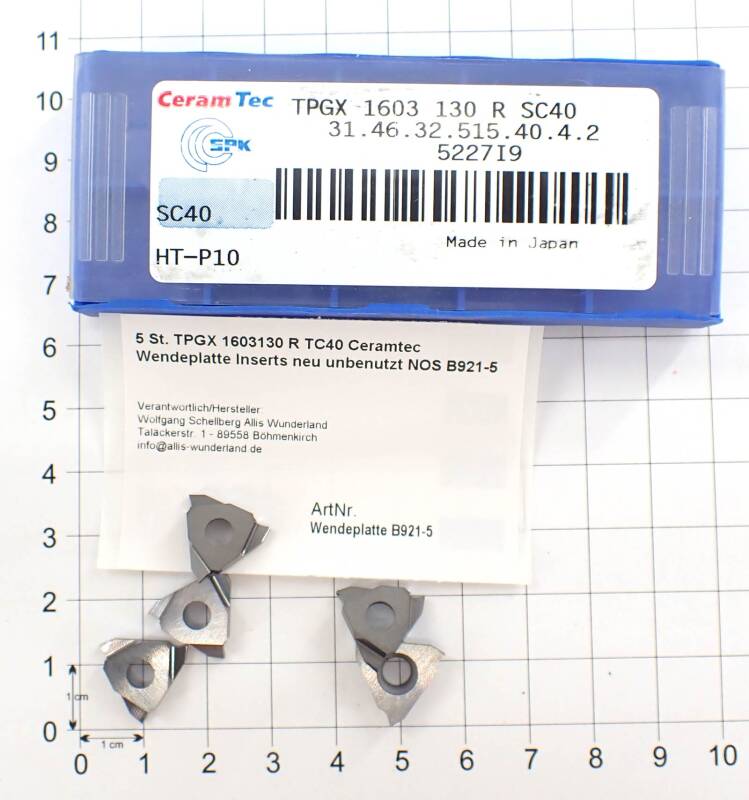 5 St. TPGX 1603130 R TC40 Ceramtec Wendeplatte Inserts neu unbenutzt NOS B921-5