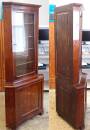 Eckschrank Vitrine Biedermeier ca 1920 Nußbaumfurnier sehr guter Zustand