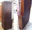 Eckschrank Vitrine Biedermeier ca 1920 Nußbaumfurnier sehr guter Zustand