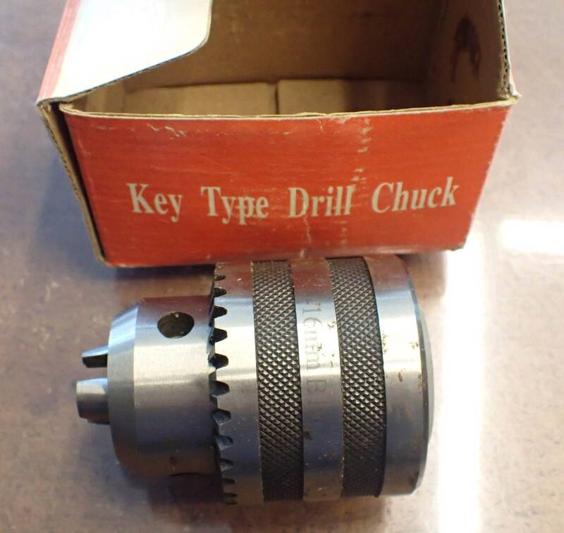 unbenutztes älteres Bohrfutter 16 mm Konus B16  Spannbereich 3-16 mm  H244