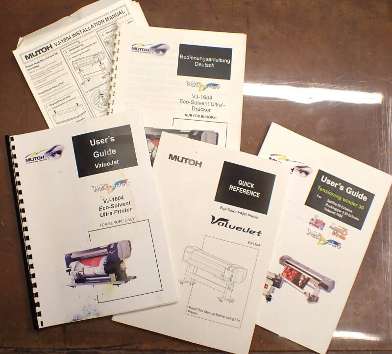 Bedienungsanleitung dt. Mutoh VJ ValueJet 1604  + weitere Dokumentation H252