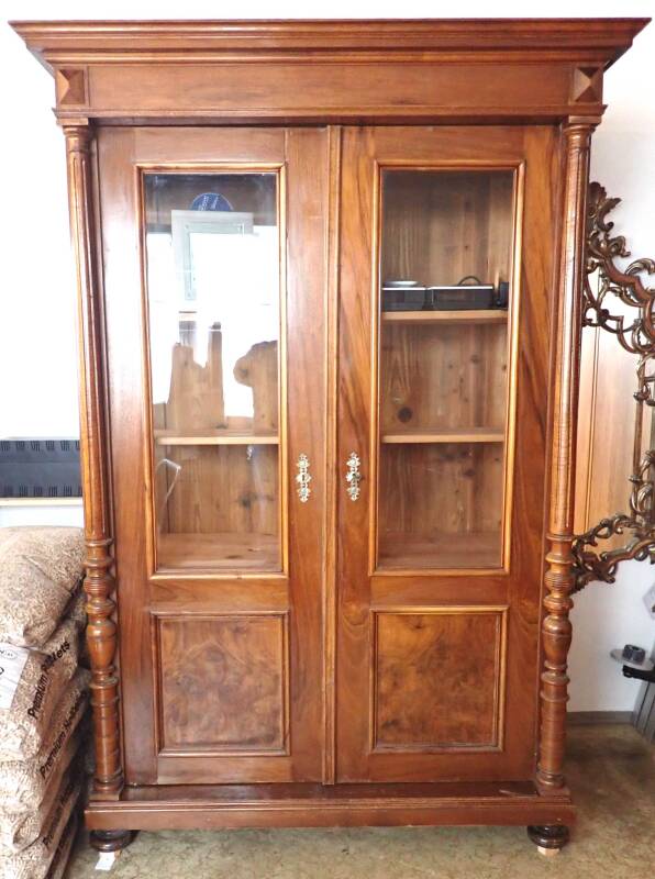antiker Vitrinenschrank Gründerzeit ca 1880 sehr guter Zustand 146 cm breit H259