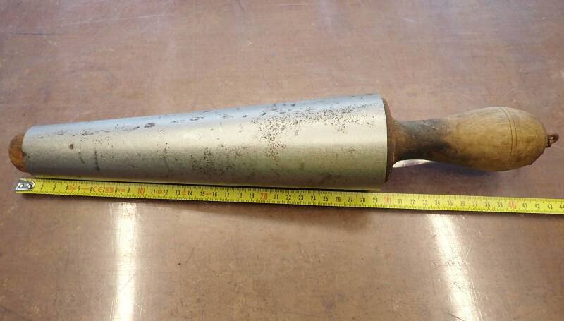 älterer Armreif-Riegel rund starke Gebrauchspuren mit Holzkern 37 - 70 mm H278