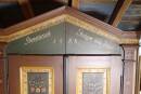 antiker Spaltschrank Echtholz komplett bemalt datiert 1854, wohnfertig H289