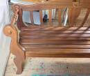 schwere Massivholzbank Vintage 80er Jahre, Parkbank sehr guter Zustand H292