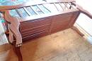 schwere Massivholzbank Vintage 80er Jahre, Parkbank sehr guter Zustand H292