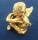 goldene Putte Engel Keramik 14 cm hoch sitzend mit verschr. Armen 27903A