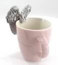 Engelsflügel silber Kantenhocker, Tassengucker Deko für Blumentopf 23560AG