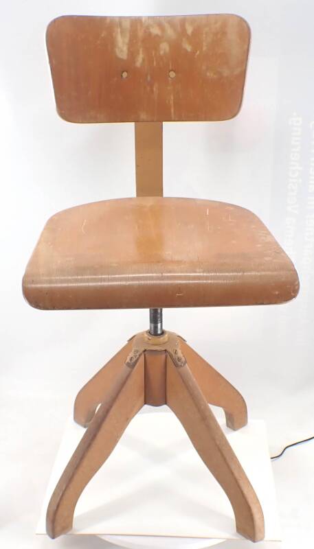 Holz Drehstuhl Vintage Industrial Design verstellbar drehbar gefedert H296