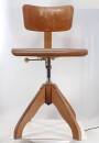 Holz Drehstuhl Vintage Industrial Design verstellbar drehbar gefedert H296