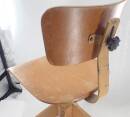 Holz Drehstuhl Vintage Industrial Design verstellbar drehbar gefedert H296