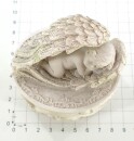Schatulle mit Engel Glassteinen und Glitzer8 x 7 cm 9cm hoch Kopf rechts