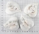 Set 4 verschiedene Engel Putten liegend auf Herz Kunststein Ø 7 cm