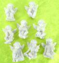 Set mit 8 verschiedene Engel mit Perle Putten Miniengel Kunststein ca 4 cm hoch