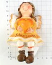 Engel Putte als Kantenhocker lustiges Motiv mit Herz gelb 12 cm hoch Kunststein