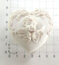Herzdöschen mit Engelskopf im Deckel Ø 5 cm Kunststein Schatulle