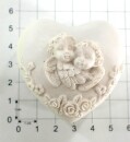 Herzdöschen mit 2 Engelsköpfen im Deckel Ø 5 cm Kunststein Schatulle