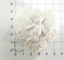 Herzdöschen Engel mit Pfeil und Bogen im Deckel Ø 5 cm Kunststein Schatulle