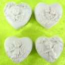 Herzdöschen Engel mit gesp. Pfeil + Bogen im Deckel Ø 5 cm Kunststein Schatulle
