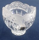 ältere aufwendige Bleikristall Schale oder Vase Ø 10 cm verziert H302