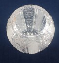 ältere aufwendig verzierte geschliffene Glasvase 15,5 cm hoch  H304