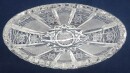 ältere schwere reich verzierte ovale Glasschale 22 x 13 cm H308