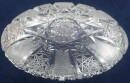 ältere schwere reich verzierte ovale Glasschale 22 x 13 cm H308