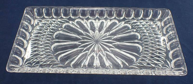 gebrauchte rechteckige Glasschale Vorlegeschale 30 x 14 cm  H312