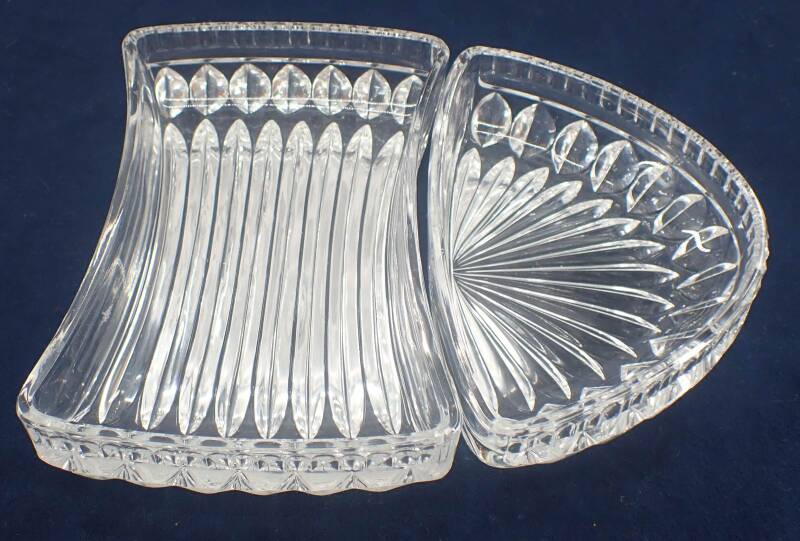 2 gebrauchte Glasschale Snackschalen zusammen 17 x 19 cm  H314