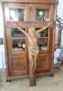älteres großes Flurkreuz Kruzifix Schnitzerei 188 cm hoch Jesus am Kreuz H321