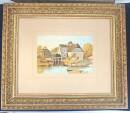 gerahmtes Aquarell v. 1891 historische Mapledurham...