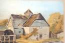 gerahmtes Aquarell v. 1891 historische Mapledurham Windmill  im Prunkrahmen H330