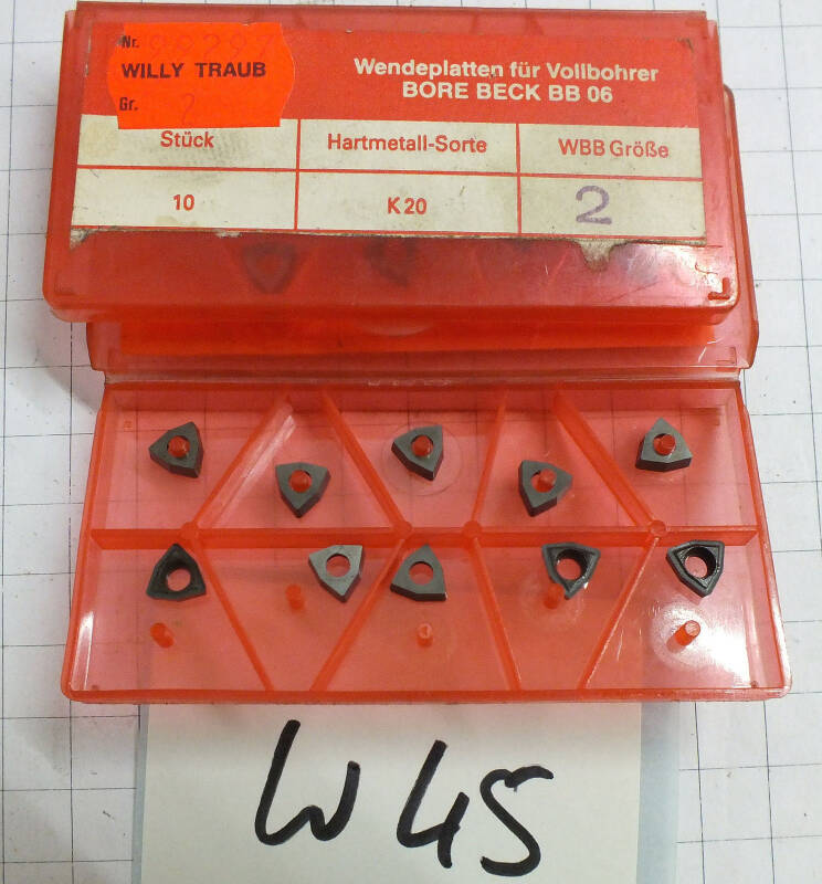 10 St. Bore Beck BB06 K20 WBB2 Wendeplatten f. Vollbohrer NOS Inserts neu W45