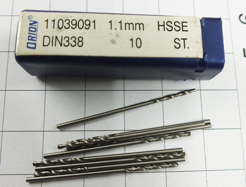 10 Stück HSS-E 1,1 mm HSS-Co, Orion 11039091 DIN 338, Markenbohrer, Rechnung