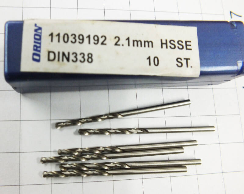 10 Stück HSS-E 2,1 mm HSS-Co, Orion 11039192 DIN 338, Markenbohrer, Rechnung