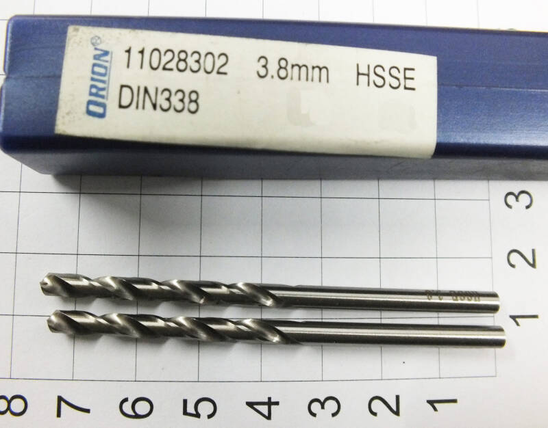 3 Stück HSS-E 3,8 mm HSS-Co, Orion 11028302 DIN 338, Markenbohrer, Rechnung