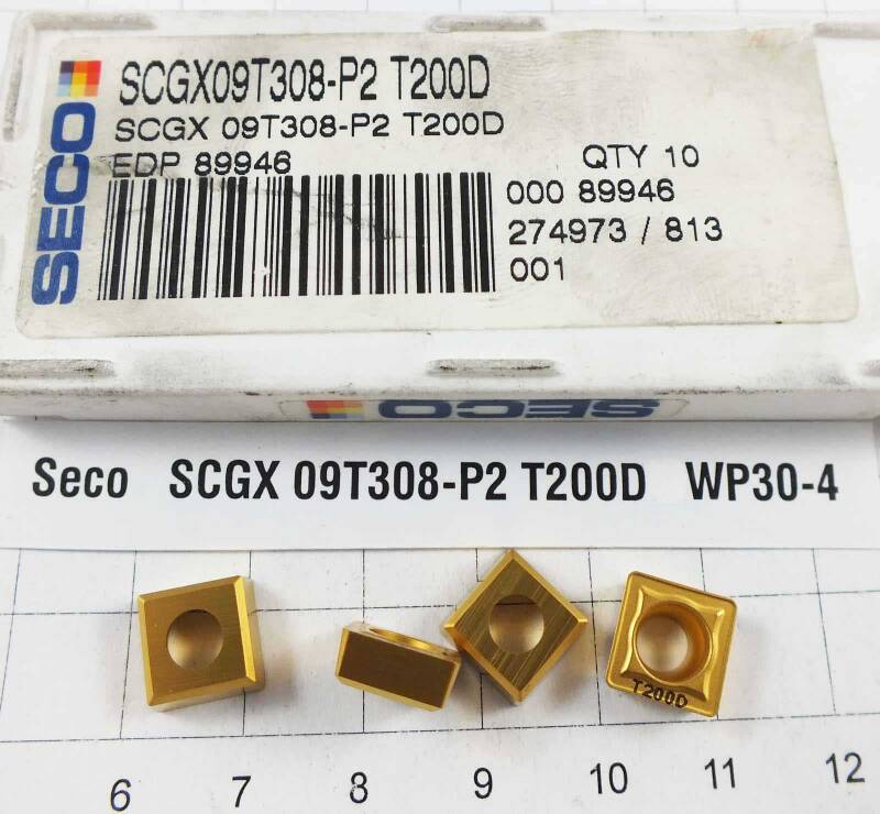 4 St. SCGX 09T308-P2 T200D Seco Wendeplatte Inserts NOS neu mit Mwst. WP30-4